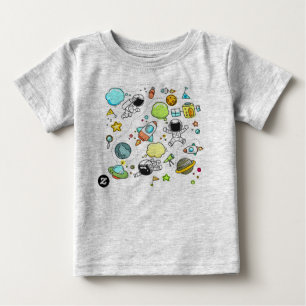 tecknad,Heather Grått,[moln,raketaut,astronaut] T Shirt
