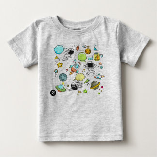 tecknad,Heather Grått,[moln,raketaut,astronaut] T Shirt