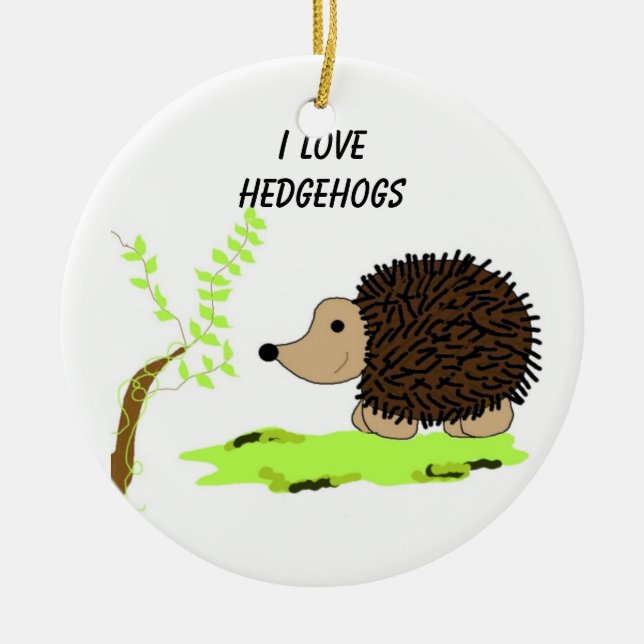 Tecknad Hedgehog Julgransprydnad Keramik (Framsidan)