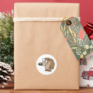 Tecknad Hedgehog Runt Klistermärke