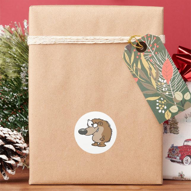 Tecknad Hedgehog Runt Klistermärke (Skapare uppladdad)