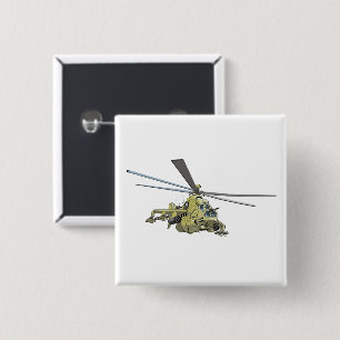 Tecknad Helicopter ’Hind’ Knapp