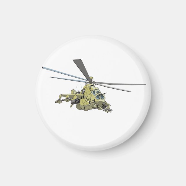 Tecknad Helicopter ’Hind’ Magnet (Framsidan)
