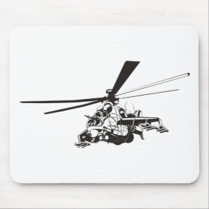 Tecknad Helicopter ’Hind’ Musmatta
