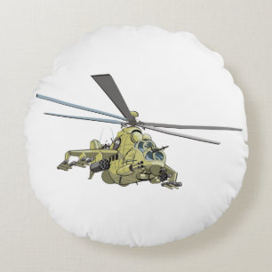 Tecknad Helicopter ’Hind’ Rund Kudde