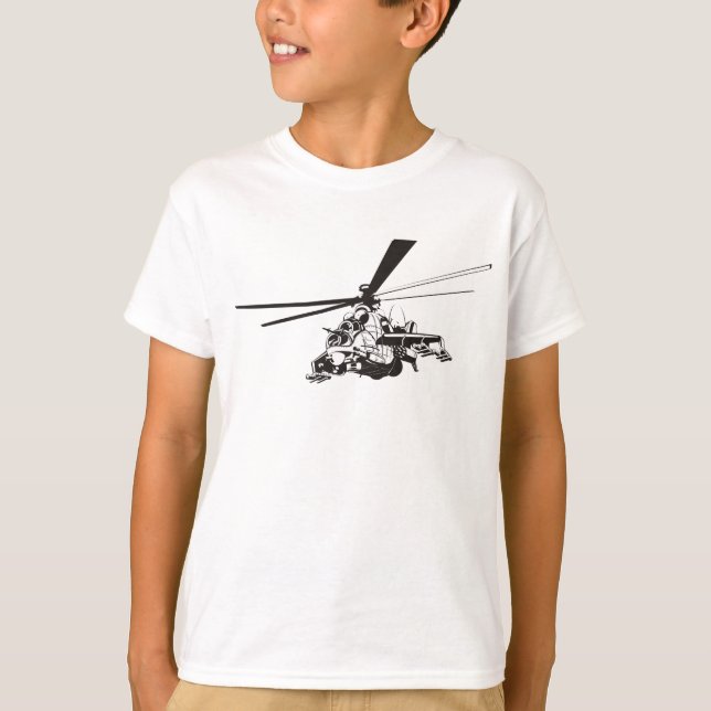 Tecknad Helicopter ’Hind’ T Shirt (Framsida)