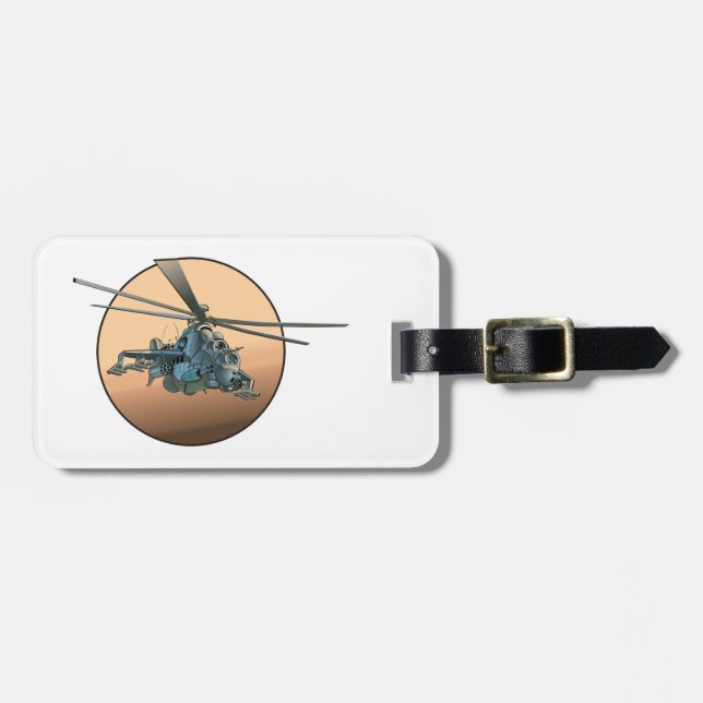 Tecknad helikopter bagagebricka (Horisontell Framsida)