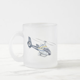 Tecknad helikopter frostad glasmugg