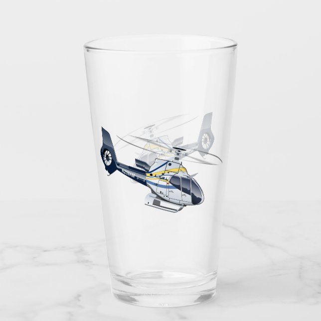 Tecknad helikopter glaskopp (Framsida)