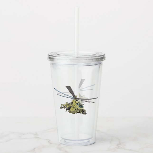 Tecknad helikopter "Hind" Take Away Mugg (Framsida)