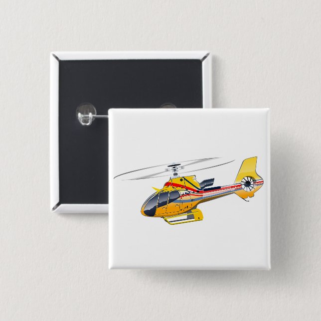 Tecknad helikopter knapp (Framsida & baksida)