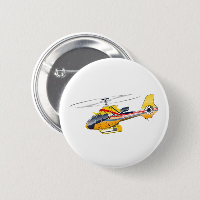 Tecknad helikopter knapp (Framsida & baksida)