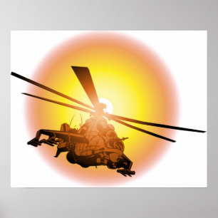 Tecknad helikopter poster