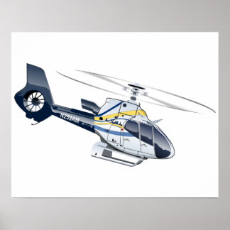 Tecknad helikopter poster