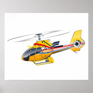 Tecknad helikopter poster