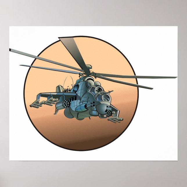 Tecknad helikopter poster (Framsidan)