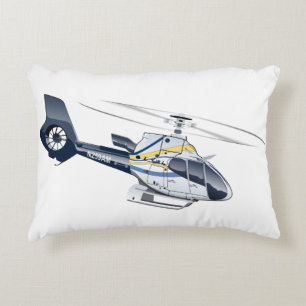 Tecknad helikopter prydnadskudde