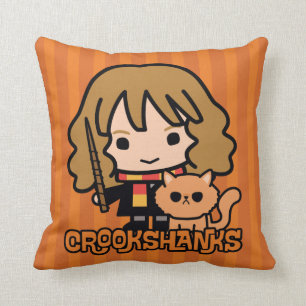Tecknad Hermione och Crookshanks Kudde