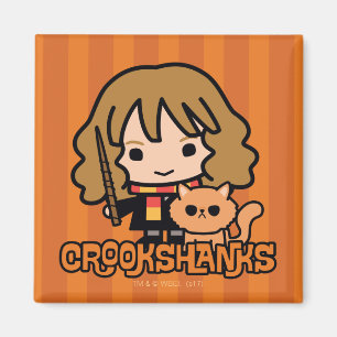 Tecknad Hermione och Crookshanks Magnet