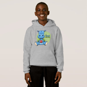 Tecknad Hippo Kids Pullover Hoodie T Shirt