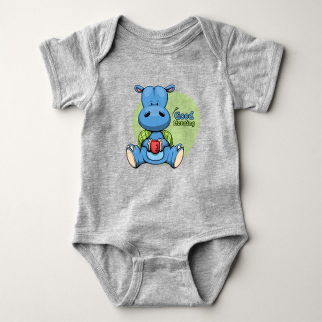 Tecknad Hippo | T Shirt (Framsida)