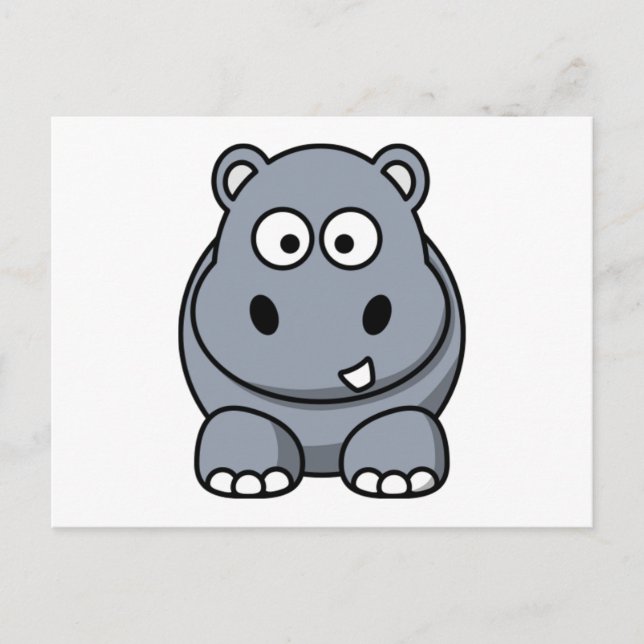 Tecknad Hippo Vykort (Framsida)