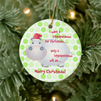 Tecknad Hippopotamus jul Ornament