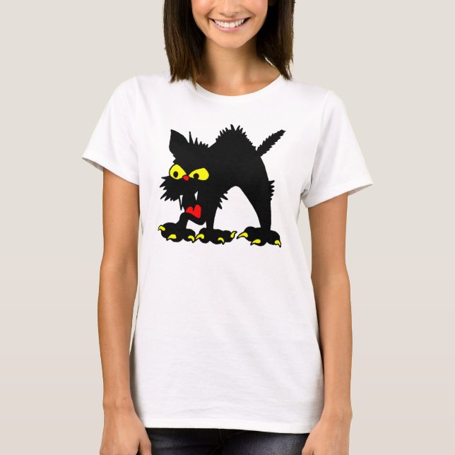 Tecknad Hissy Cat T-Shirt (Framsida)