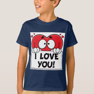 Tecknad hjärta t shirt