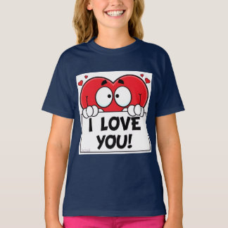 Tecknad hjärta t shirt