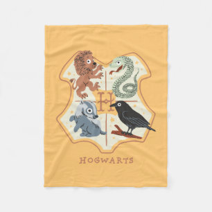 Tecknad Hogwarts Crest Fleecefilt