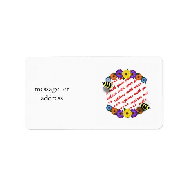 Tecknad Honungsbin Meeting Photo Ram Adressetikett (Framsidan)