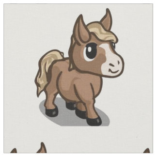 Tecknad Horse Fabric Tyg