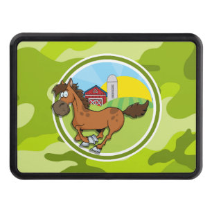 Tecknad Horse; kamouflage av grönt, kamouflage Skydd För Dragkrok