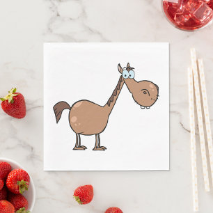 Tecknad Horse Papper Napkins Pappersservett