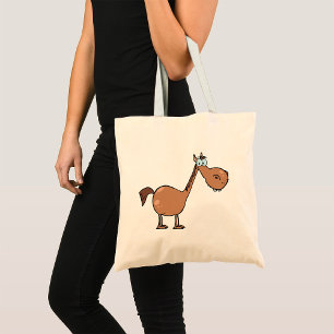 Tecknad Horse Tote Bag Tygkasse