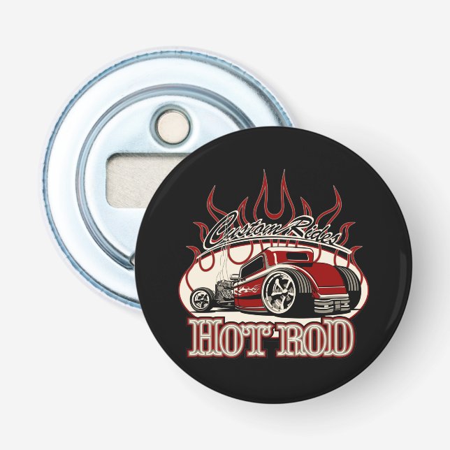 Tecknad hot rod flasköppnare (Framsidan)