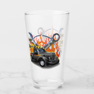 Tecknad hot rod glaskopp