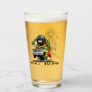 Tecknad hot rod glaskopp