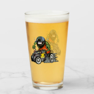 Tecknad hot rod glaskopp