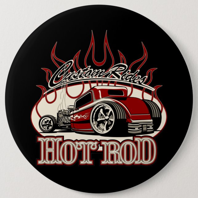 Tecknad hot rod knapp (Framsida)