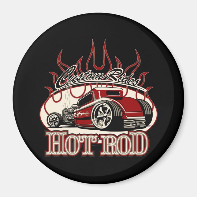 Tecknad hot rod magnet (Framsidan)