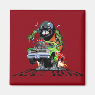Tecknad hot rod magnet