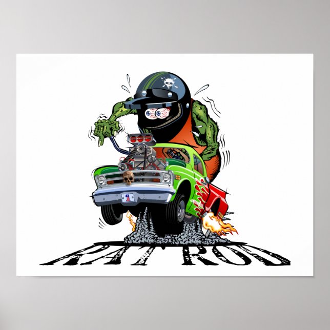 Tecknad hot rod poster (Framsidan)