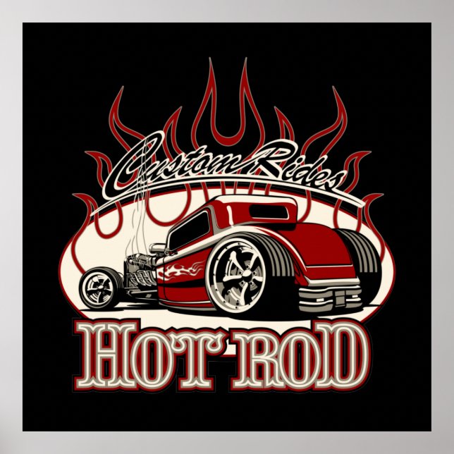 Tecknad hot rod poster (Framsidan)