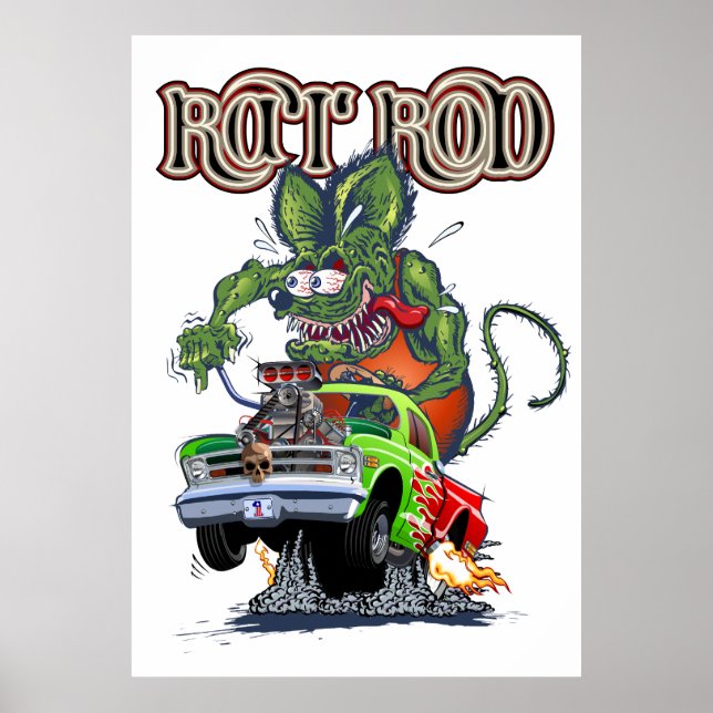 Tecknad hot rod poster (Framsidan)