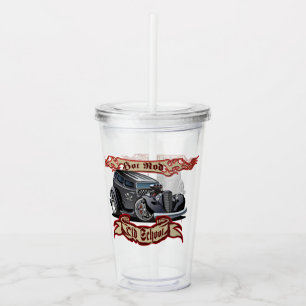 Tecknad hot rod take away mugg