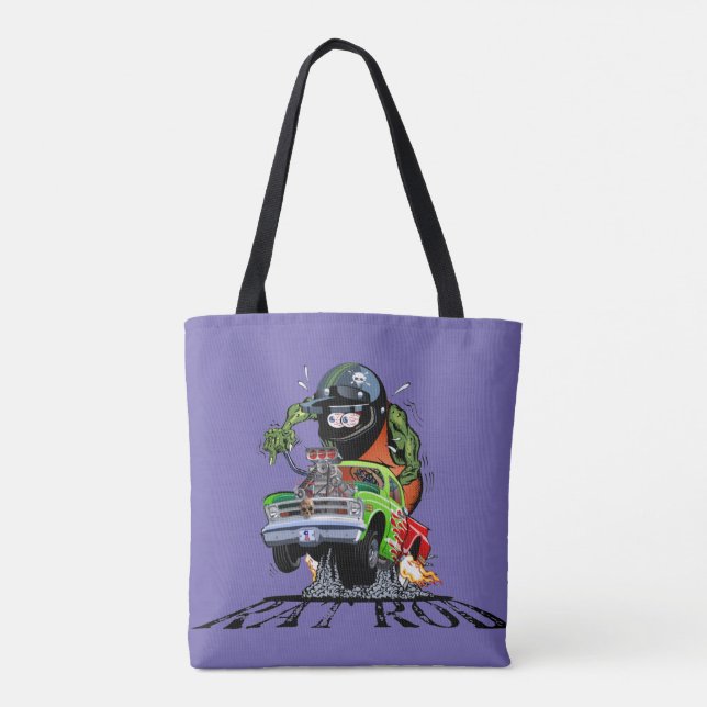 Tecknad hot rod tygkasse (Baksida)