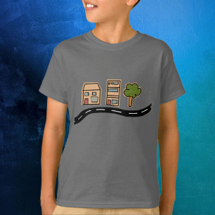 Tecknad House Road Teckning Kids T-Shirt