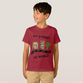 Tecknad House Road Teckning Kids Tee Shirt